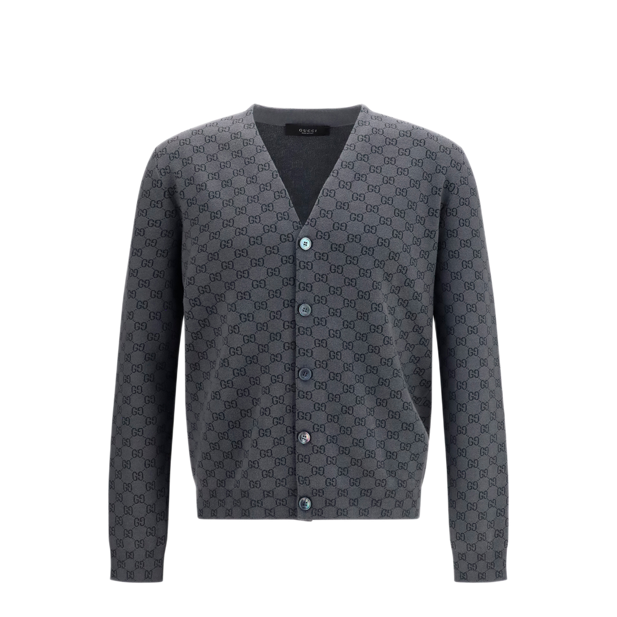 MAYFEYR - Gucci - Silk And Wool Gg Print Cardigan - A0027KXKFMB1044