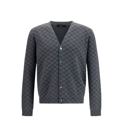 MAYFEYR - Gucci - Silk And Wool Gg Print Cardigan - A0027KXKFMB1044