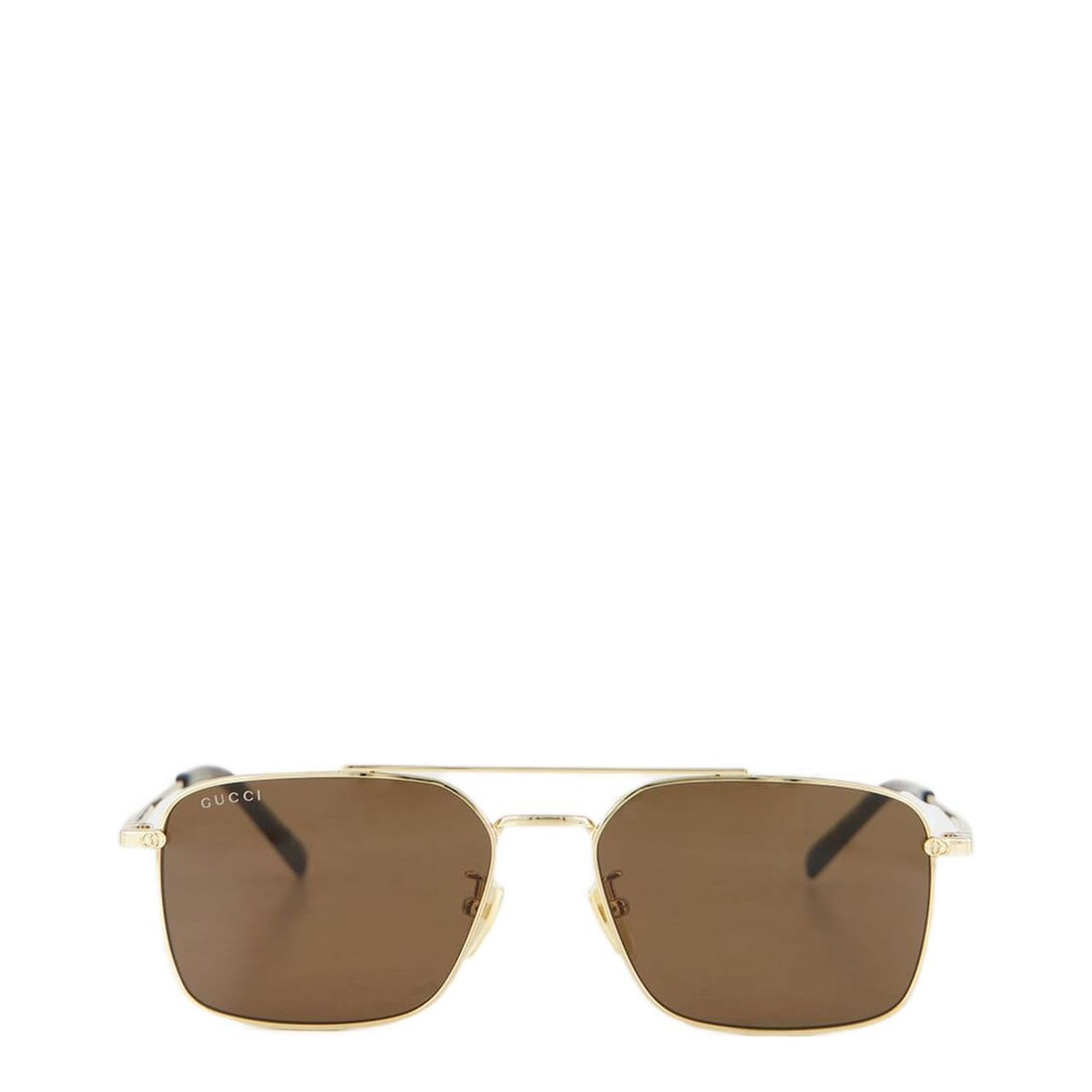 Low Nose Bridge Fit Sunglasses in Light Gold