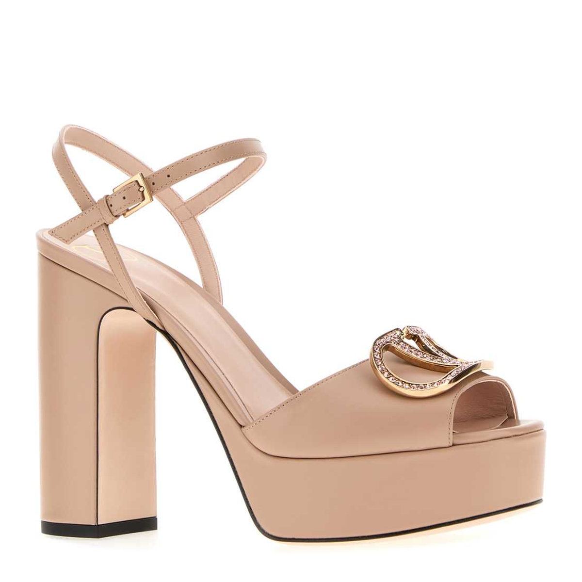 MAYFEYR - Valentino - Powder Pink Leather Vlogo Sandals - 9W2S0FG2MNV04W