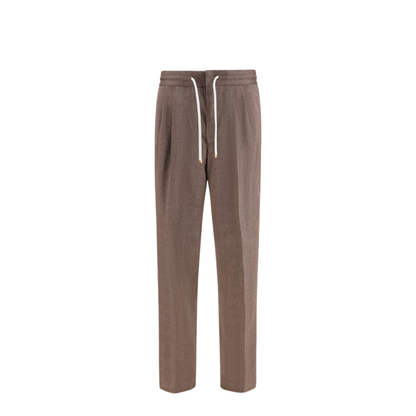 MAYFEYR - Brunello Cucinelli - Herringbone Linen And Wool Pants - MZ408E1710C009