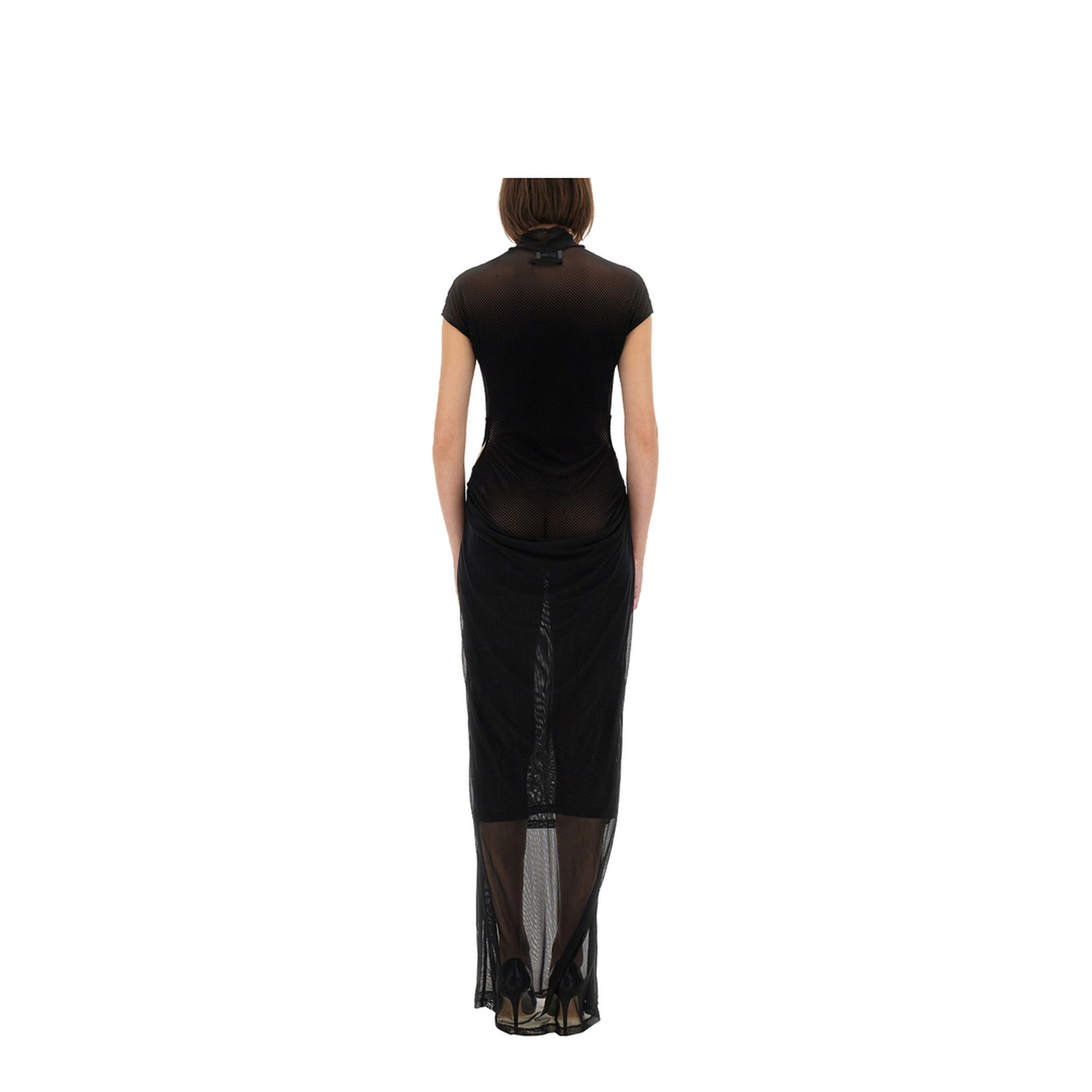 Mesh Dress with Flocked Logo