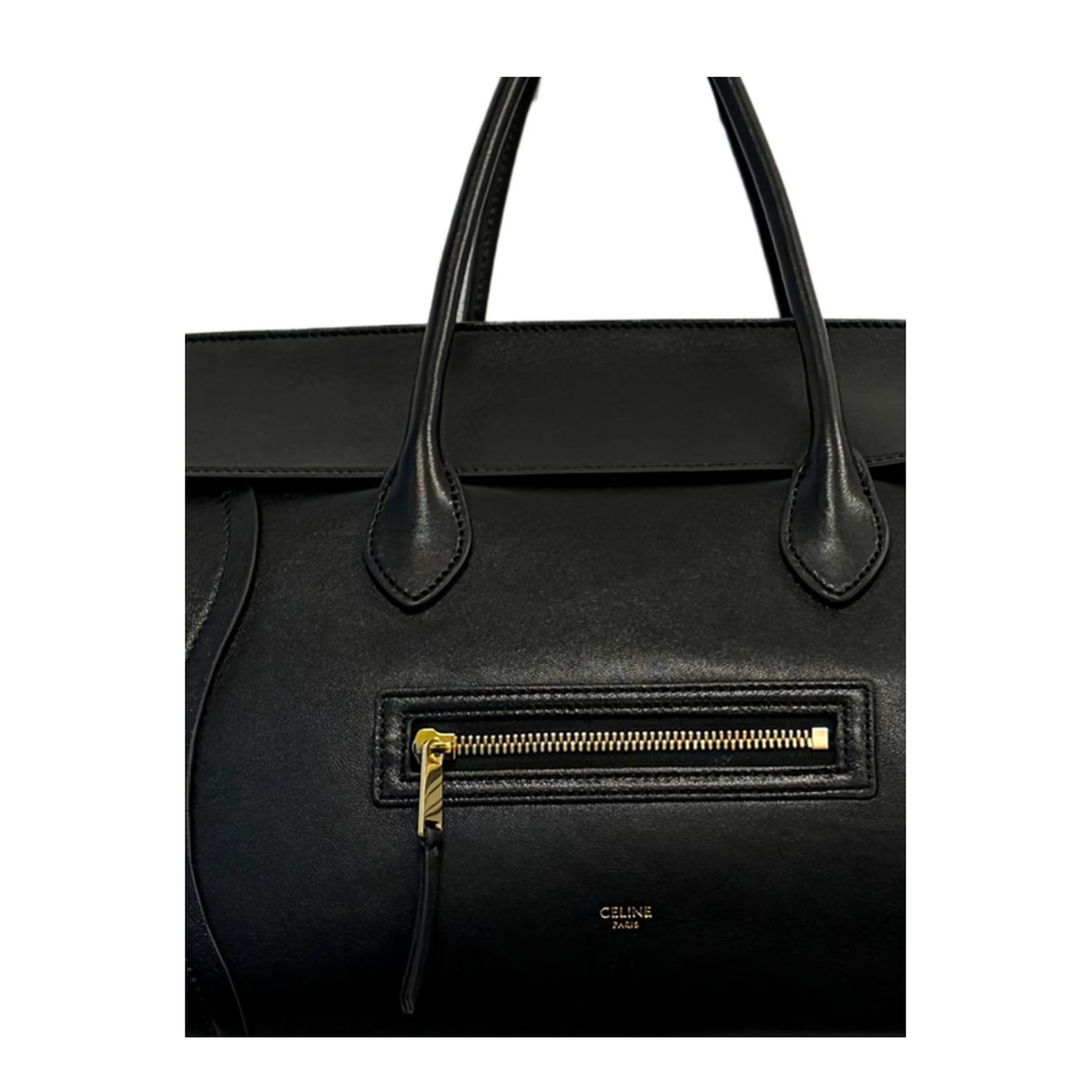 Luggage Medium Lambskin Handbag - Black