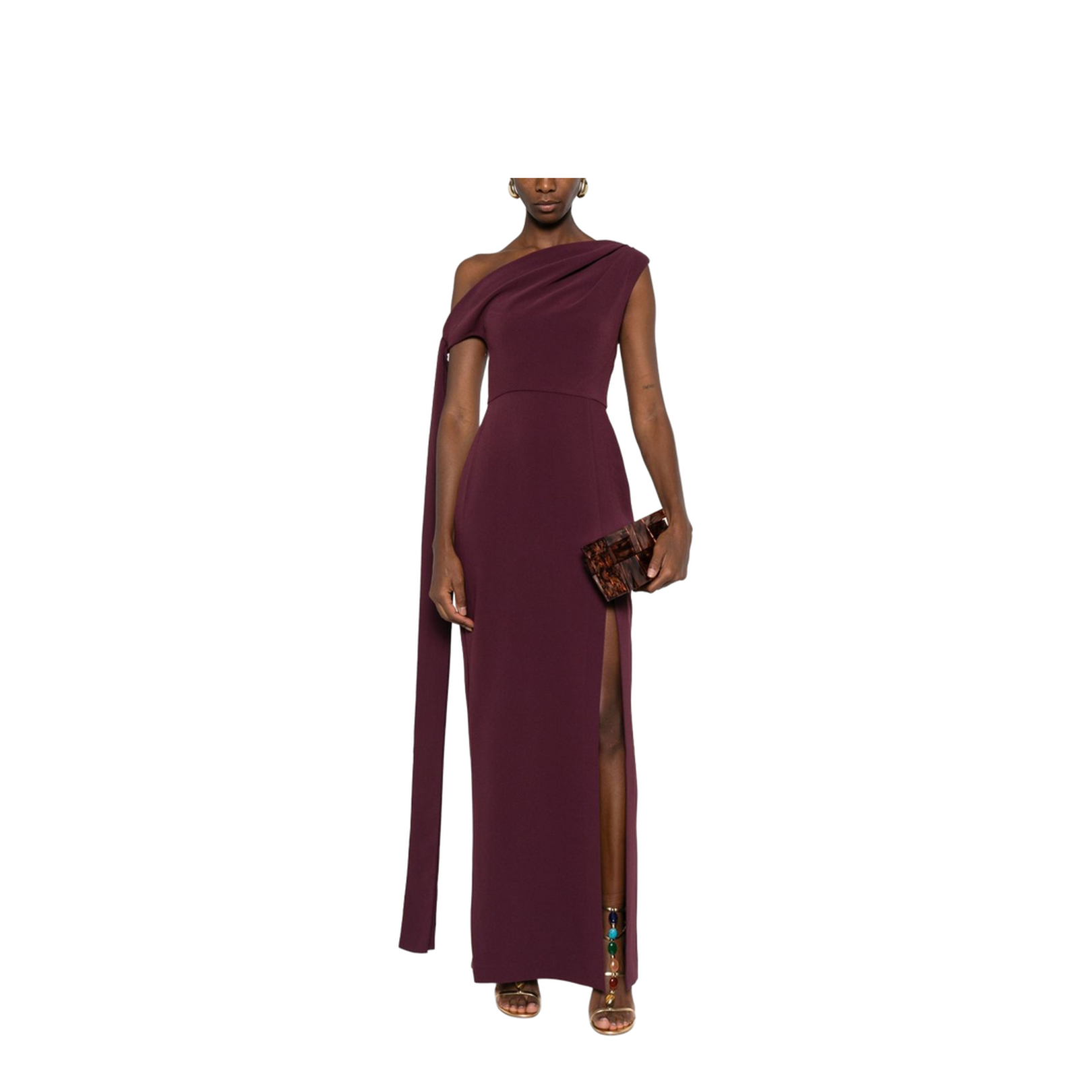 Cowl Neck Sleeveless Side Split Dress
