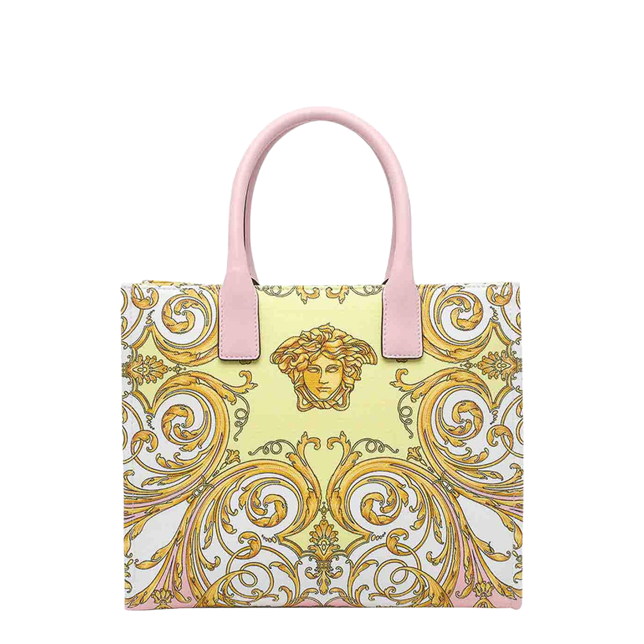La Medusa Small Canvas Tote Bags - Pink and Gold