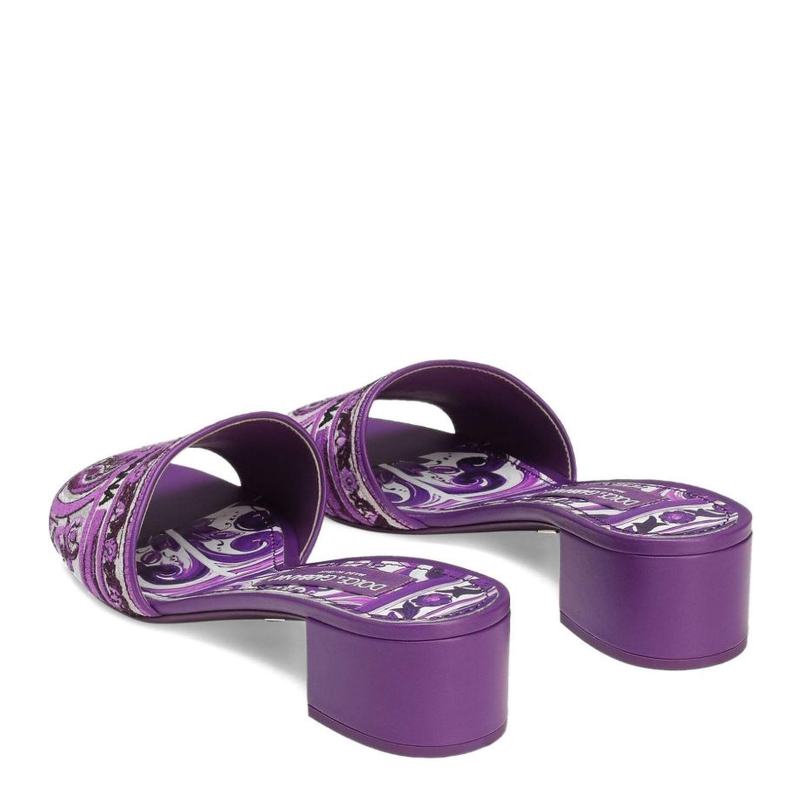 Slides with Thread Embroidery in Multicolor