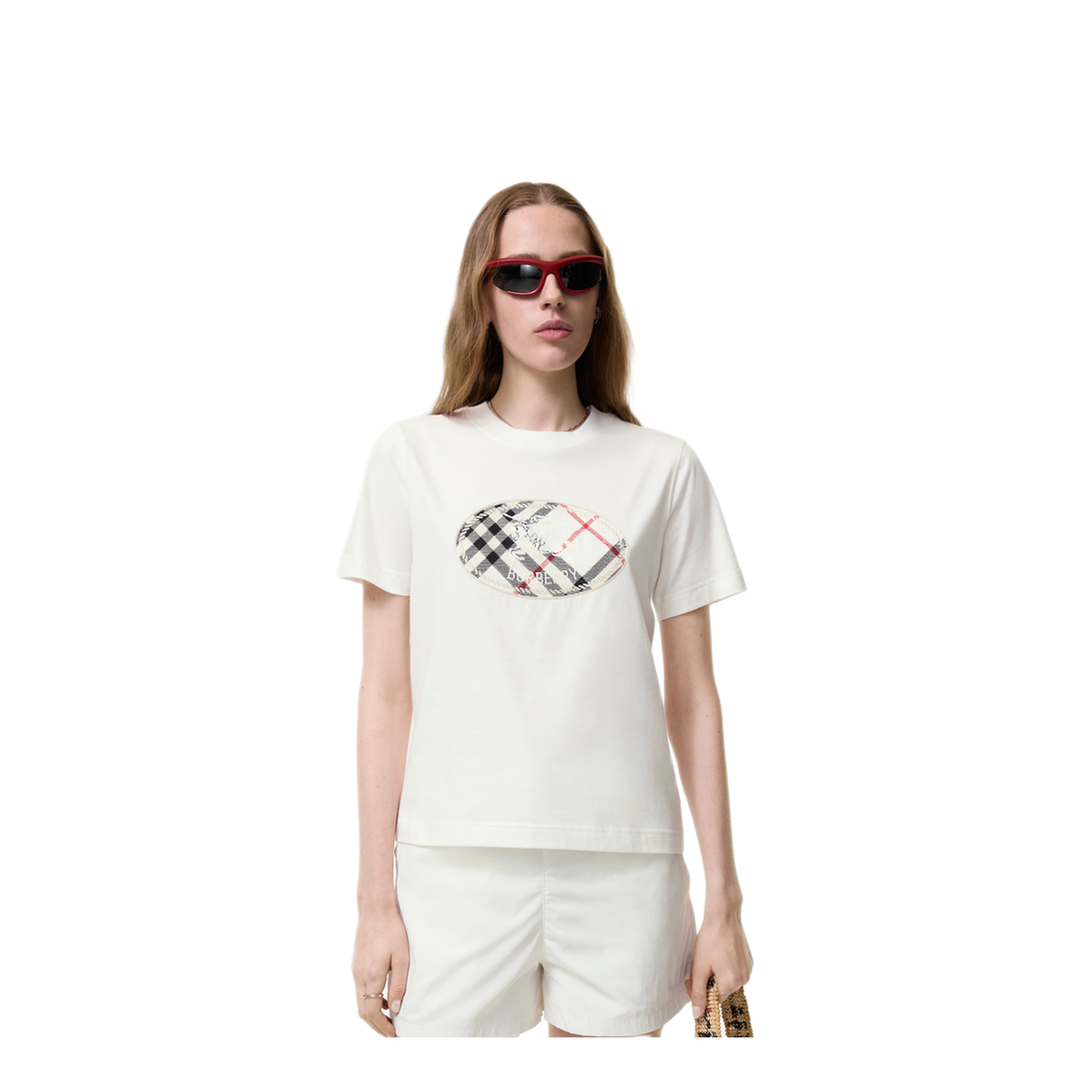 Knight Stamp Check Cotton T Shirt