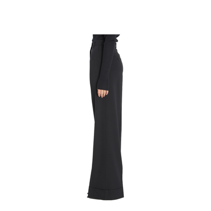 Bi-stretch Wool Trousers in Black