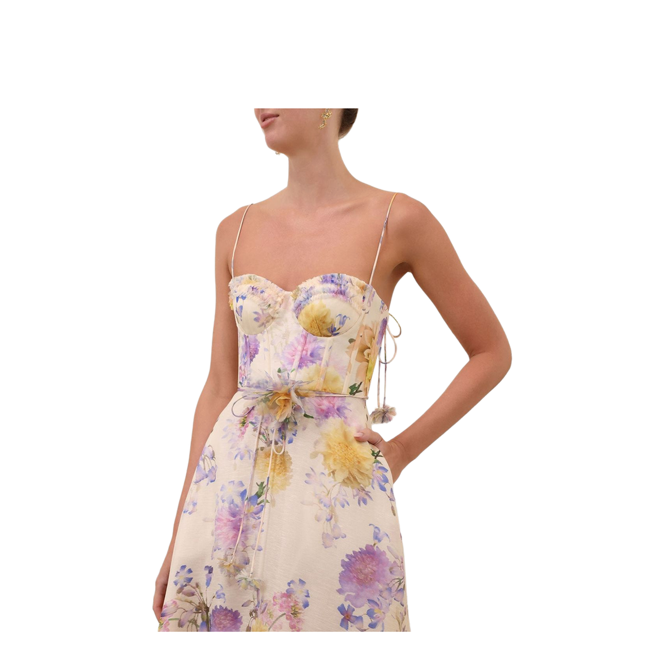 Midi Dress With Flower Print