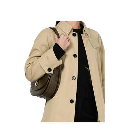 Flap Design Handbag with Gold Accents