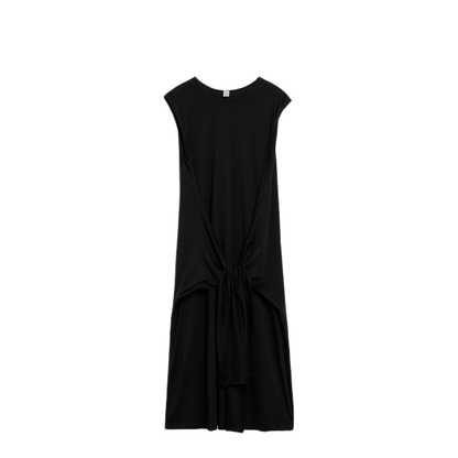 MAYFEYR - Toteme - Maxi Jersey Dress With Belt In Black Cotton - 263-WRD0347FB0669001