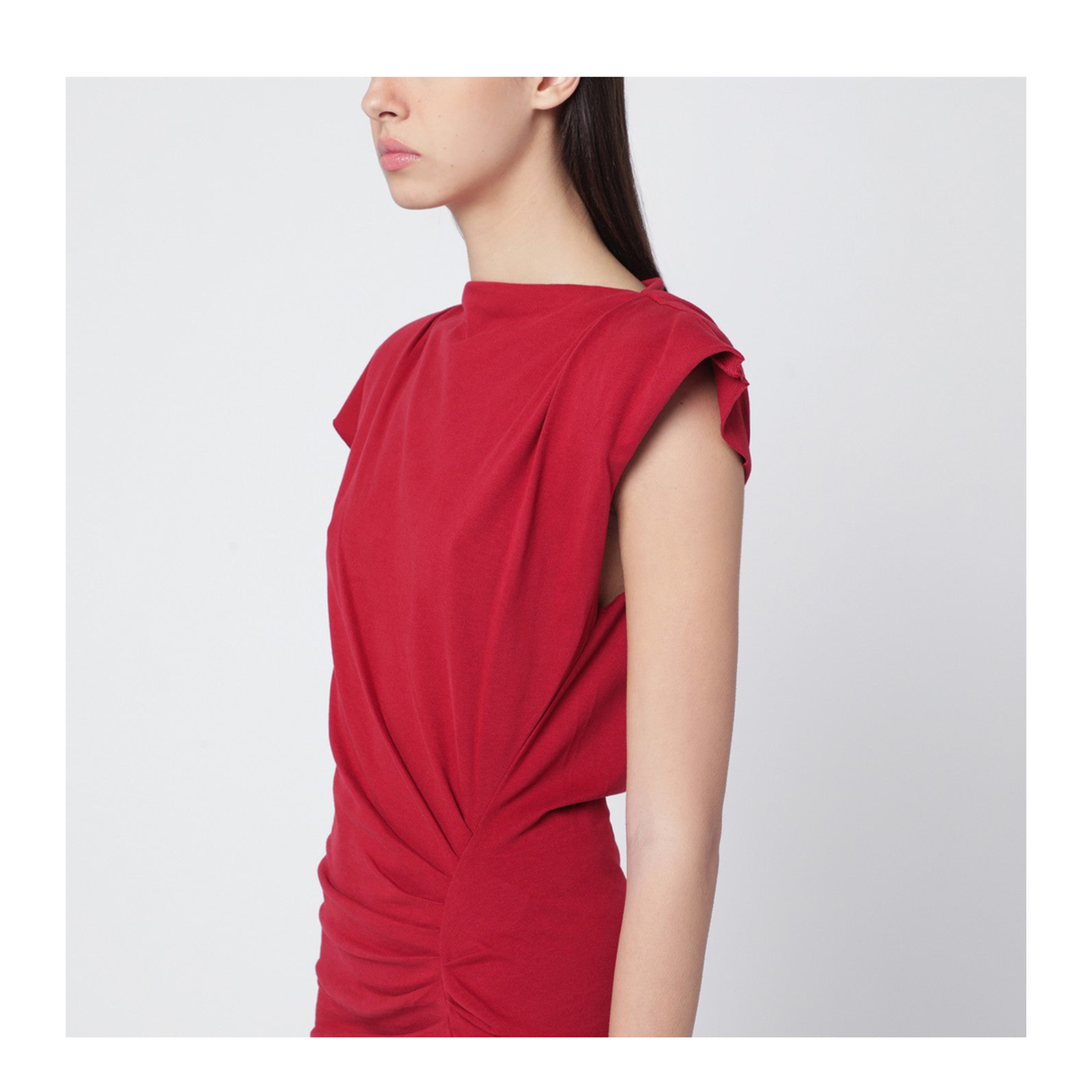 Long Cherry-Coloured Nadela Jersey Dress