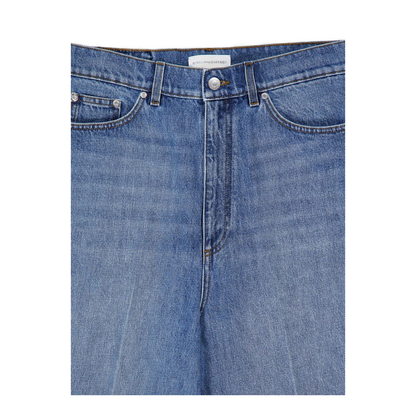 Faded Wide-Leg High-Rise Denim Jeans