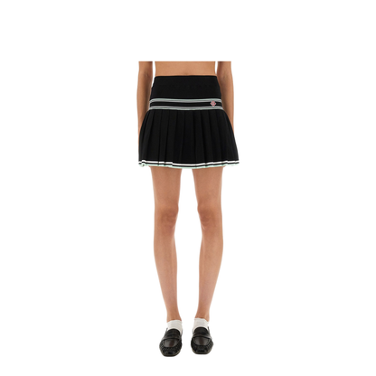 Pleated Viscose Miniskirt