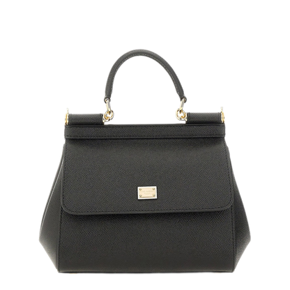 Sicily Small Calfskin Handbag - Black