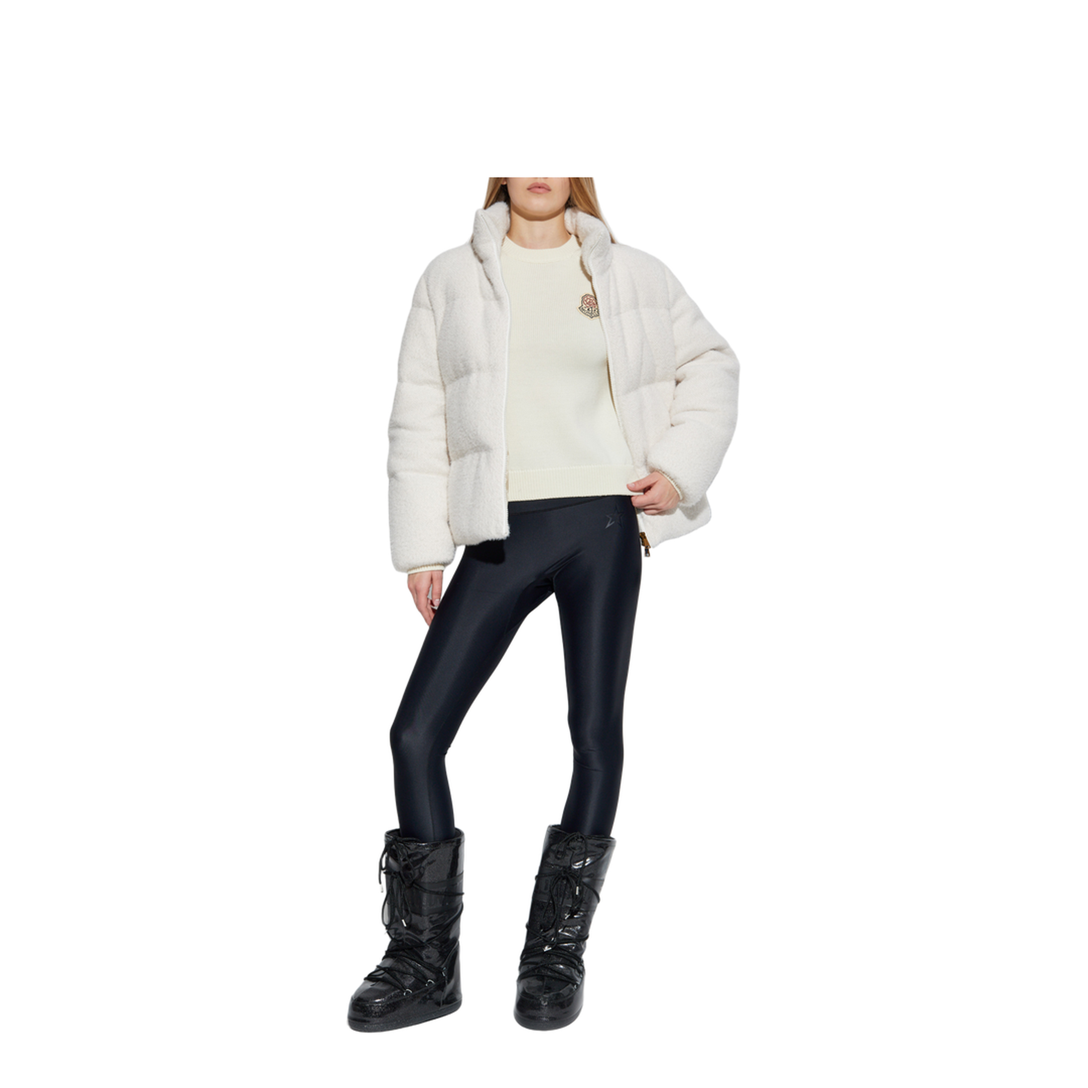 White Ivory Mornas Short Down Jacket