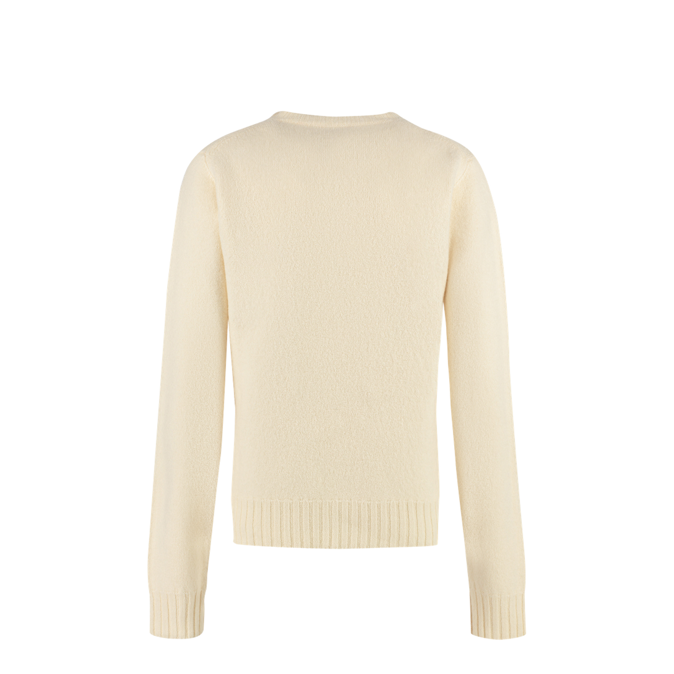 Crew-Neck Wool Sweater Beige