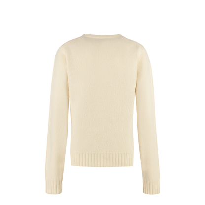 Crew-Neck Wool Sweater Beige