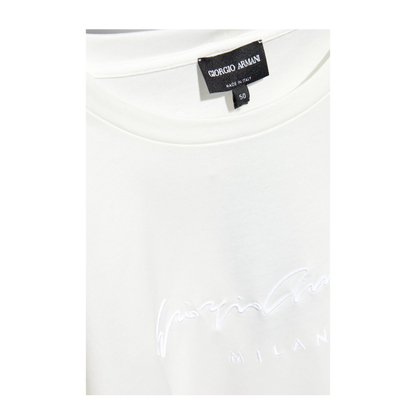 MAYFEYR - GIORGIO ARMANI - Pure Cotton Interlock Signature Logo T Shirt - 6GSM90SJRQZU0006