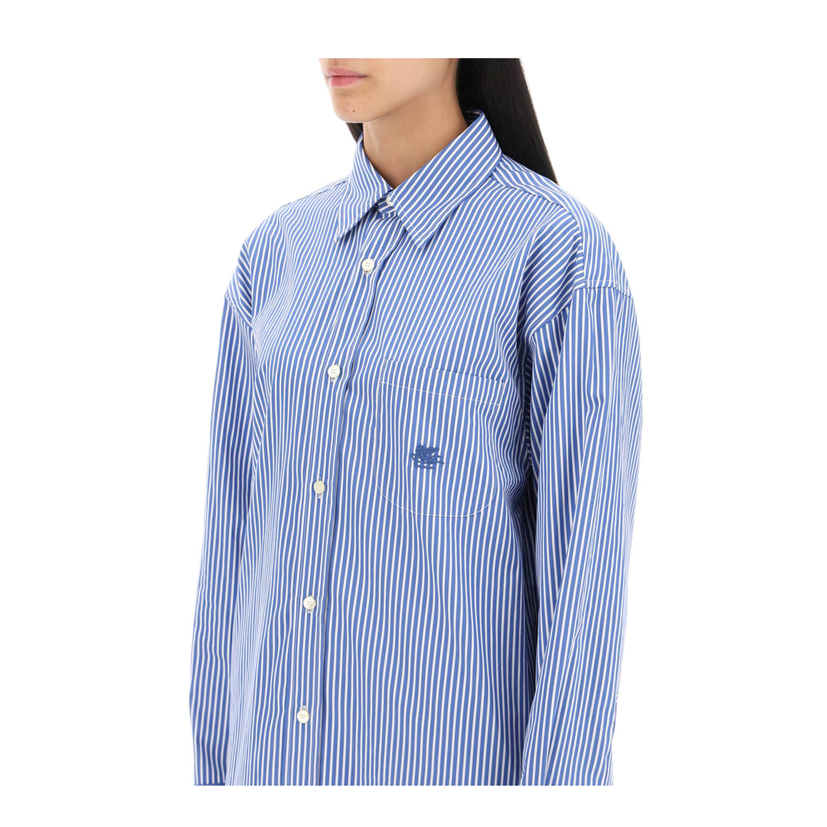 Cotton Shirt with Frontal Logo Embroidery