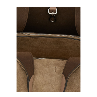 Brown Double Top Handle Tote