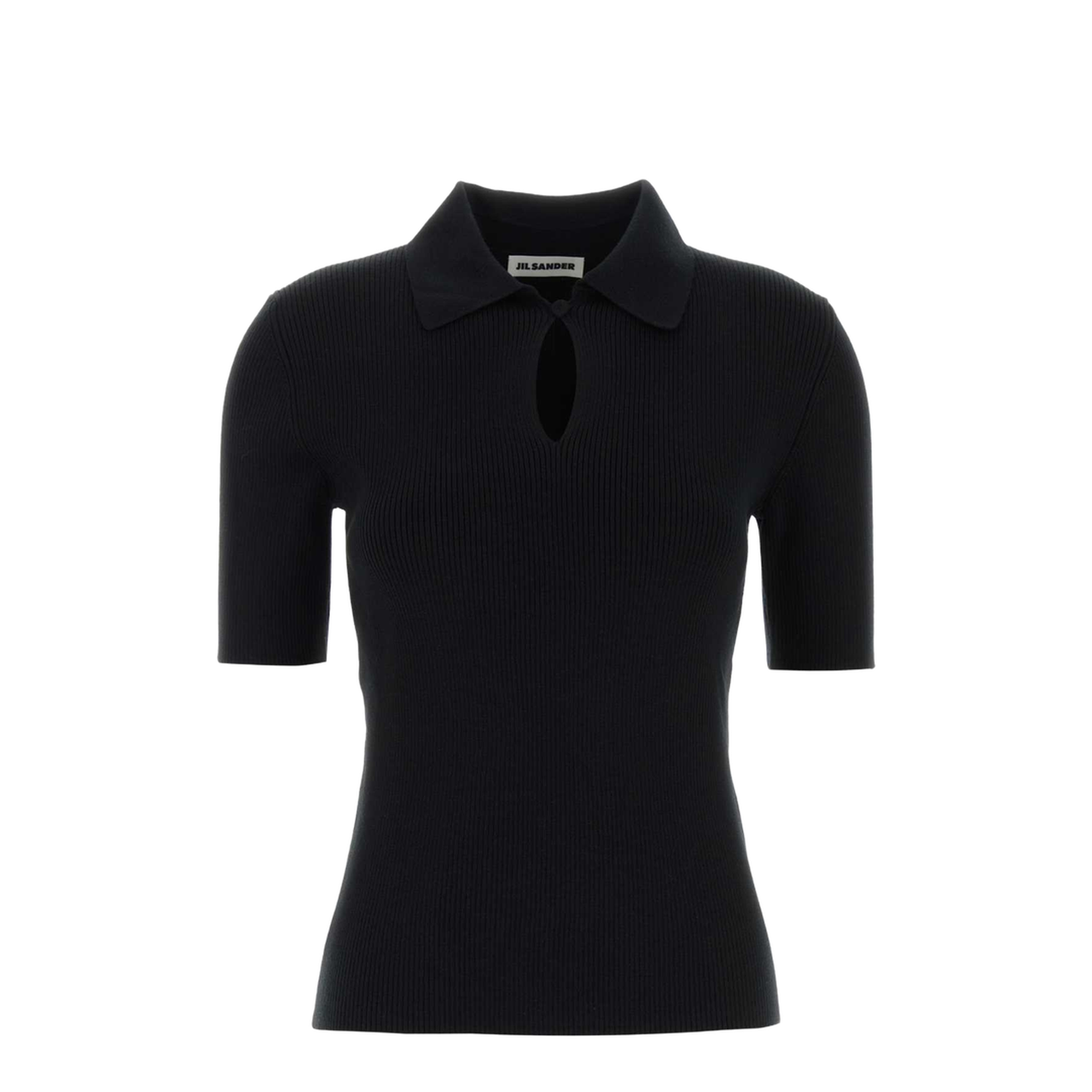 Black Wool Polo Shirt