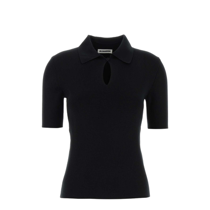 Black Wool Polo Shirt
