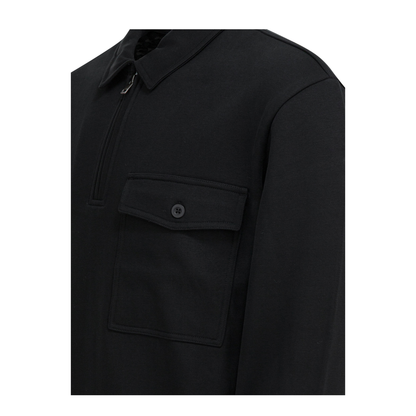MAYFEYR - Vince - Cotton Blend Zippered Polo Shirt - M12779982A001BLK