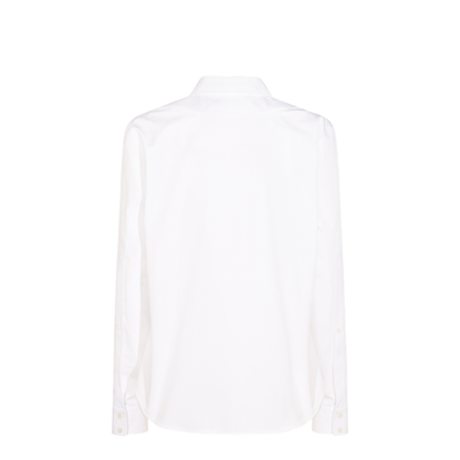 Cotton Poplin Shirt with Horsebit in White
