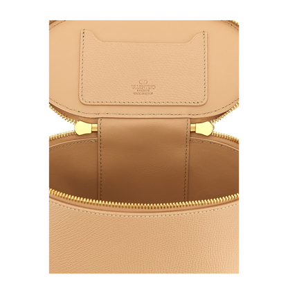 VLogo Signature Mini Grainy Calfskin Vanity Bag - Light Ivory