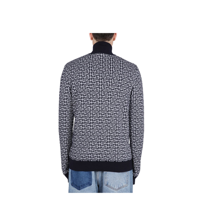 Two-tone wool blend sweater