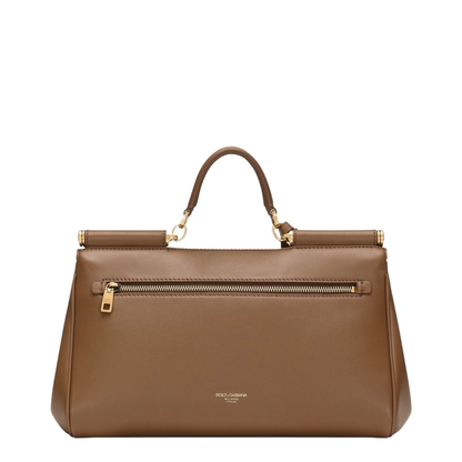My Sicily Handbag in Plongé Calfskin in Brown