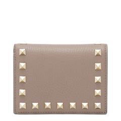 Rockstud Wallet In Powder Pink Leather