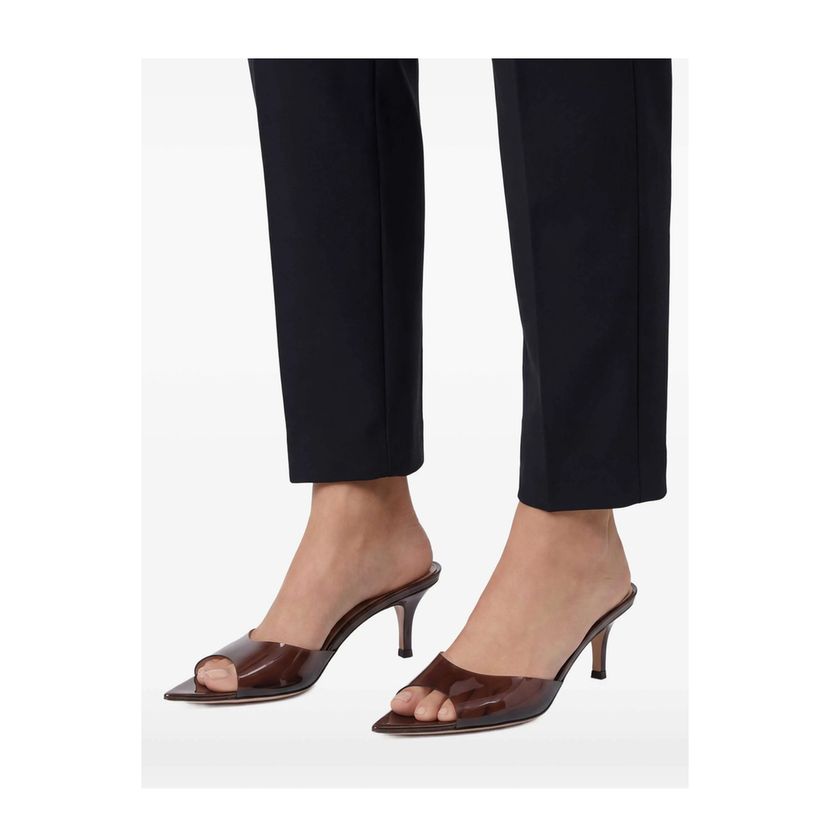 MAYFEYR - Gianvito Rossi - Brown Glossy Tpu Sandals With Stiletto Heel - G1512055RICGSVBROB