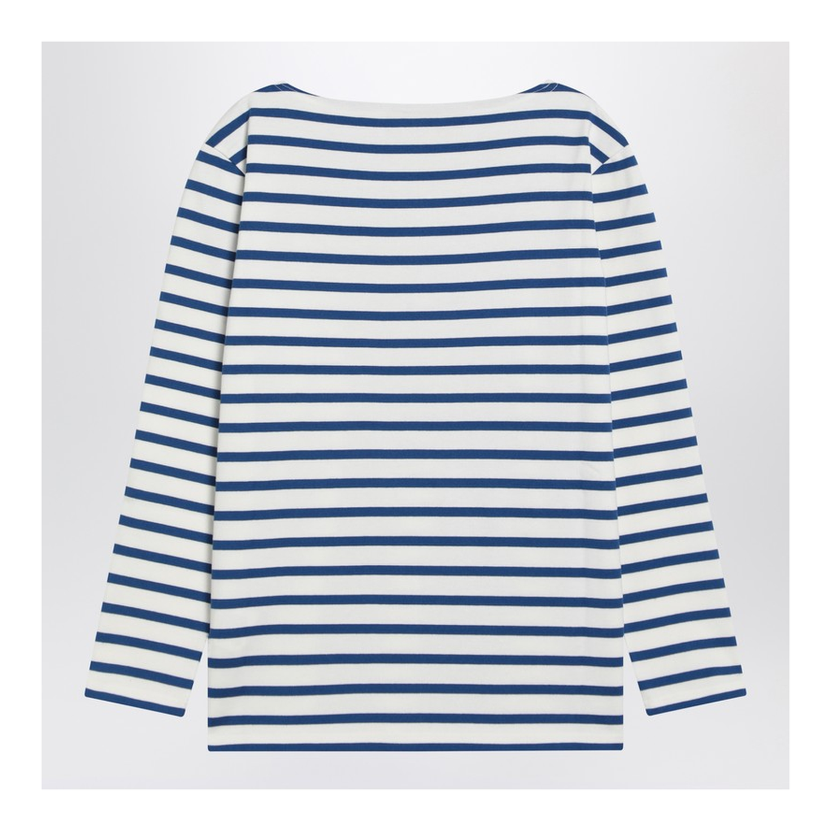 Ivory T-shirt with Blue Stripes