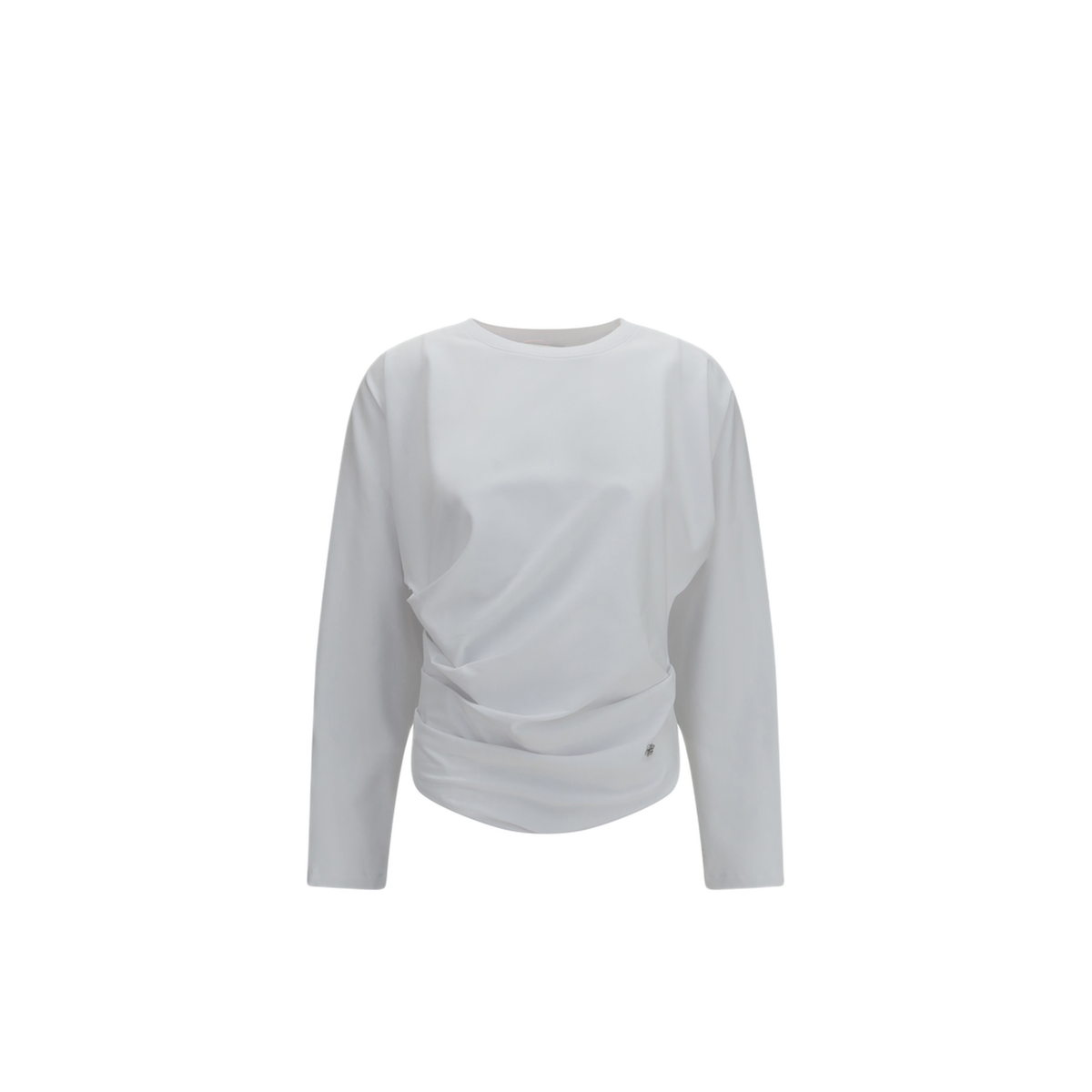 MAYFEYR - Ganni - Asymmetric Draped Stretch Cotton Top - A1040543151