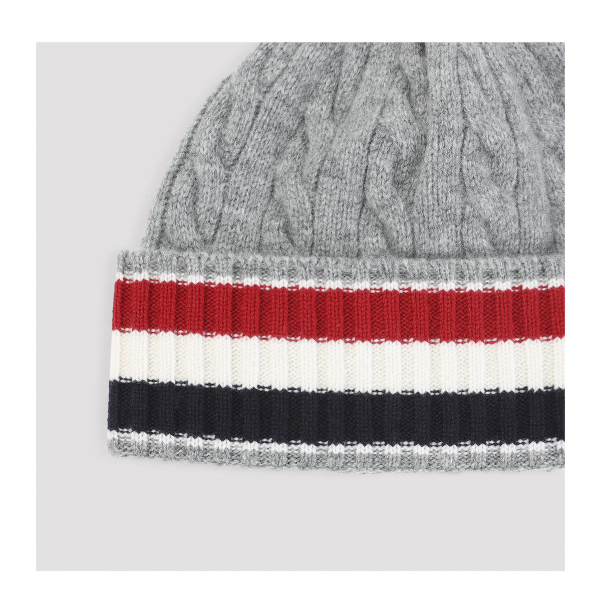 Light Grey Cable Knit Beanie