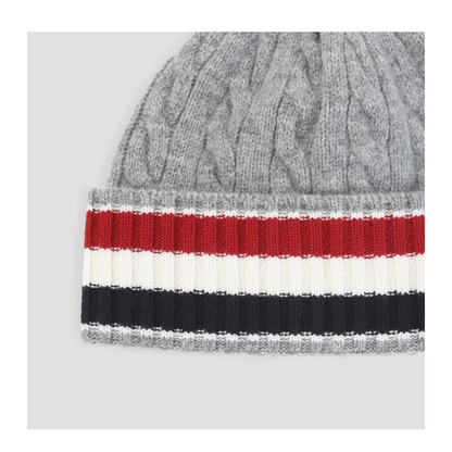 Light Grey Cable Knit Beanie