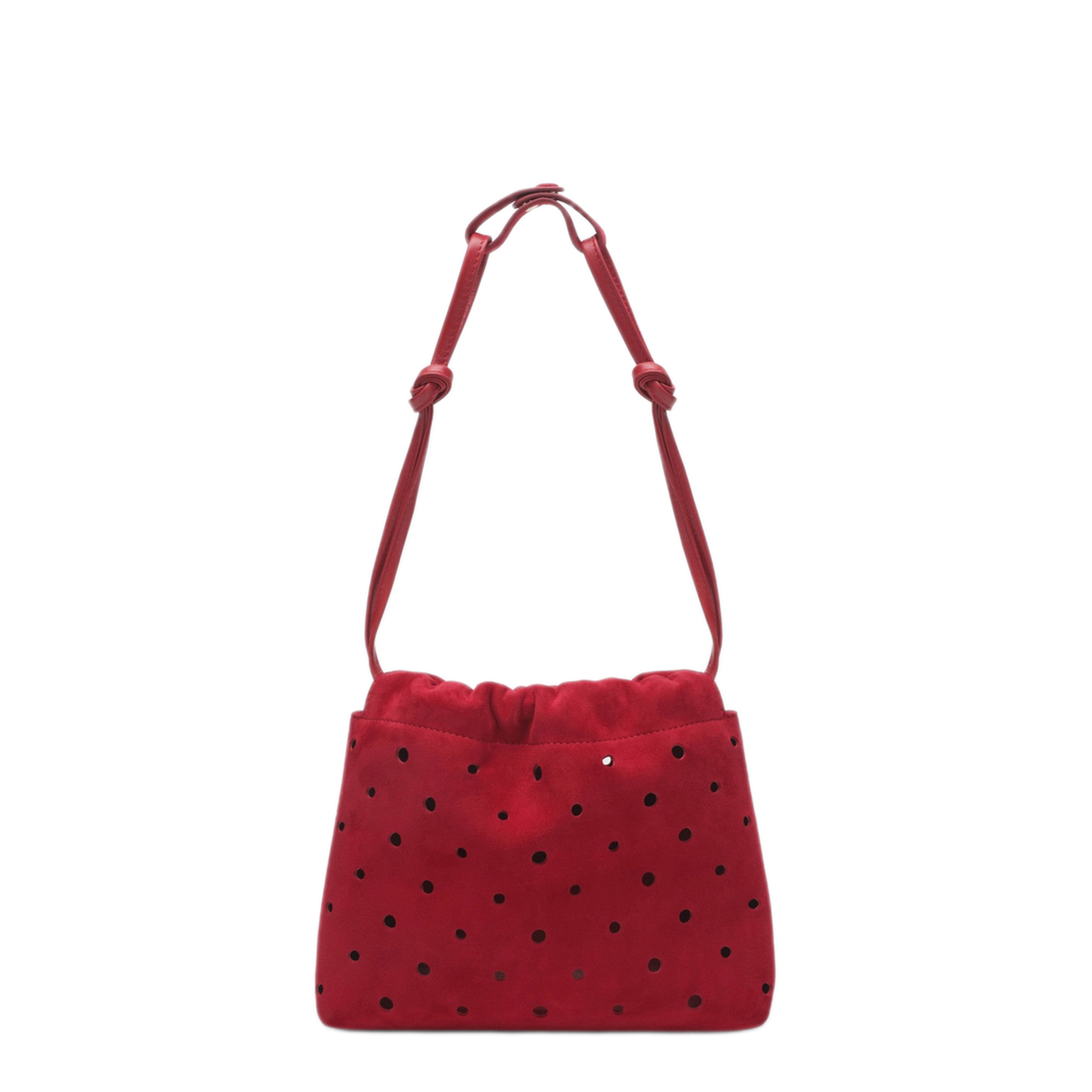 MAYFEYR - Manu Atelier - Romy Perforated Red Suede Pouch - 2026140SUERE