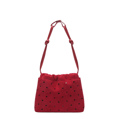 MAYFEYR - Manu Atelier - Romy Perforated Red Suede Pouch - 2026140SUERE