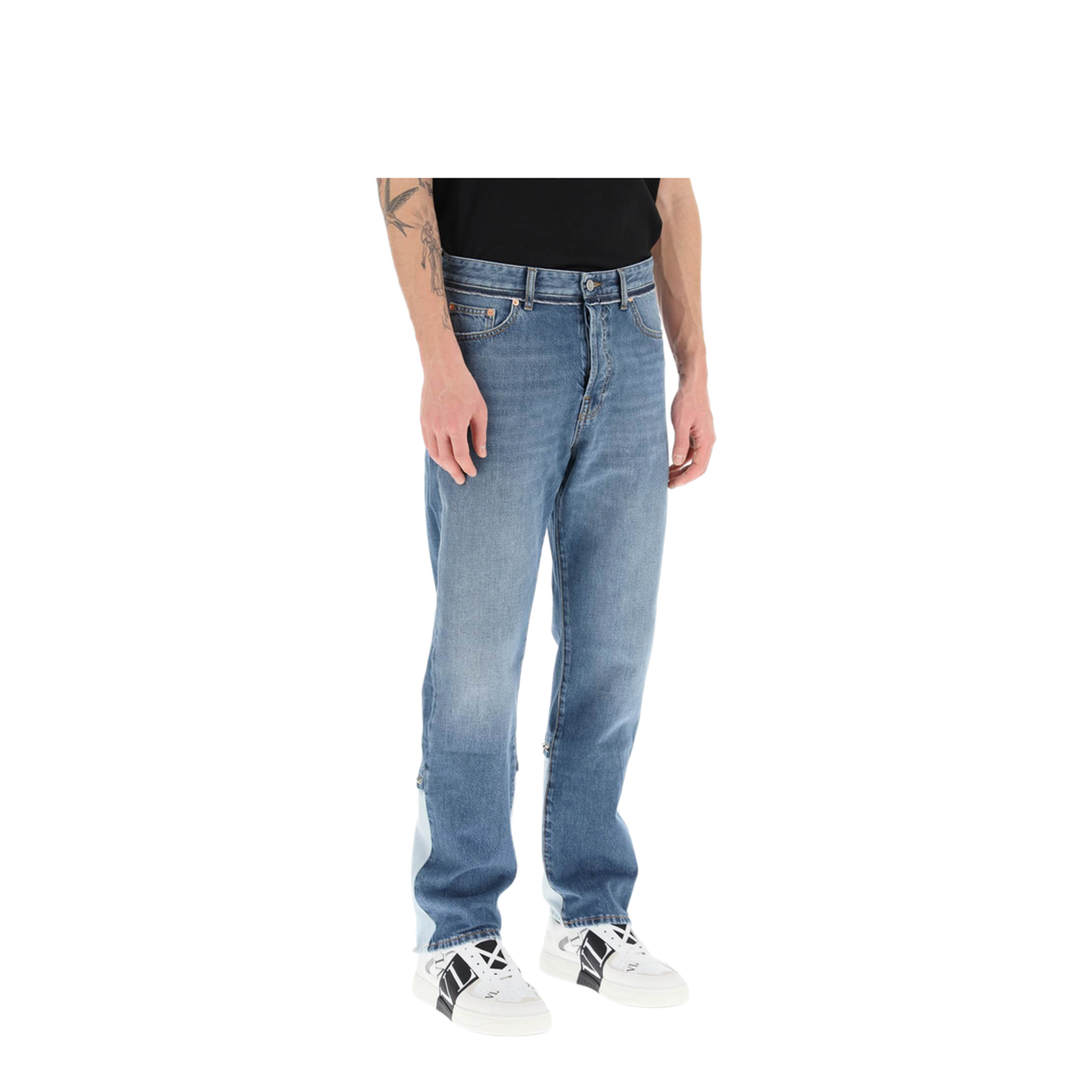 Wide-leg Jeans with Contrast Back