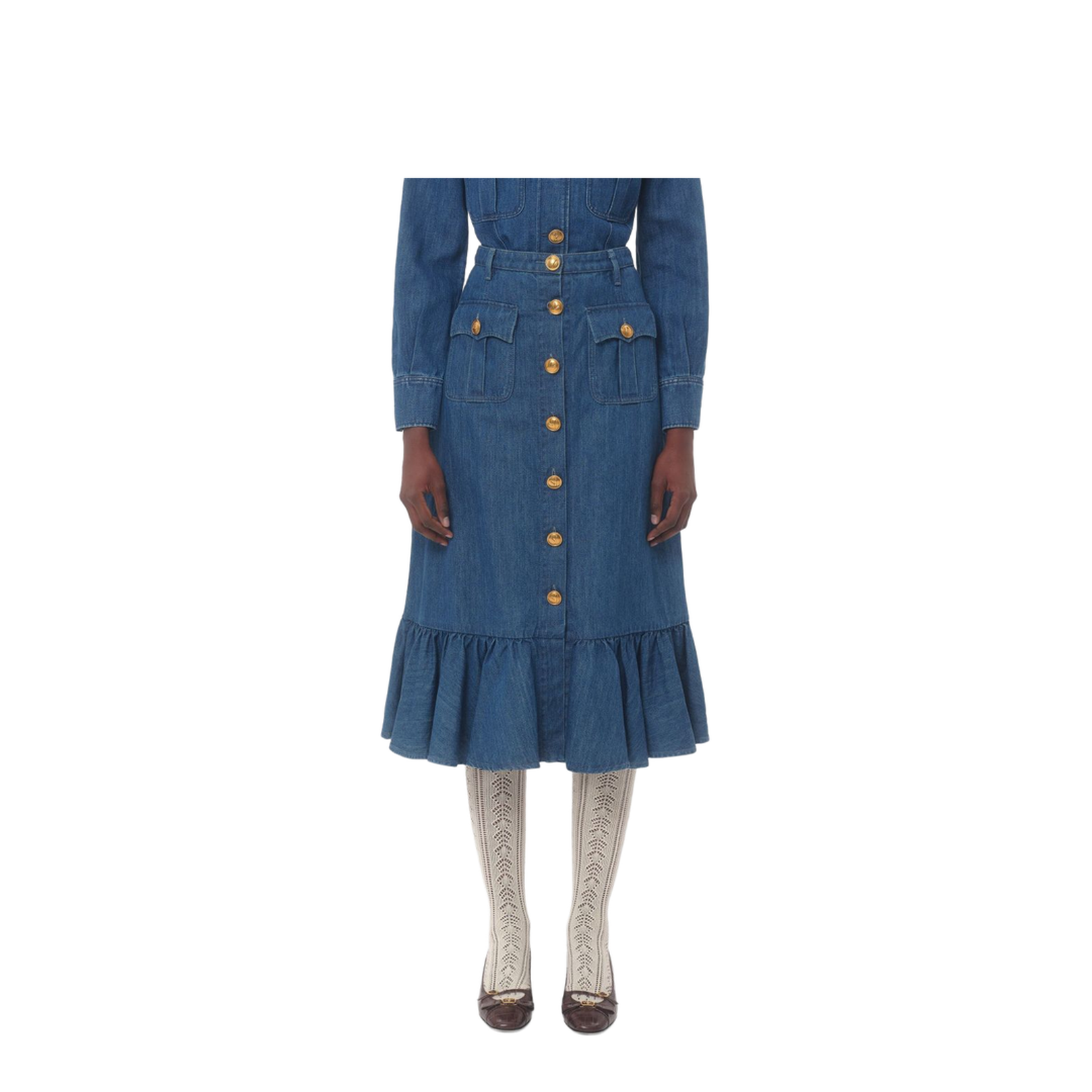 Denim Midi Skirt