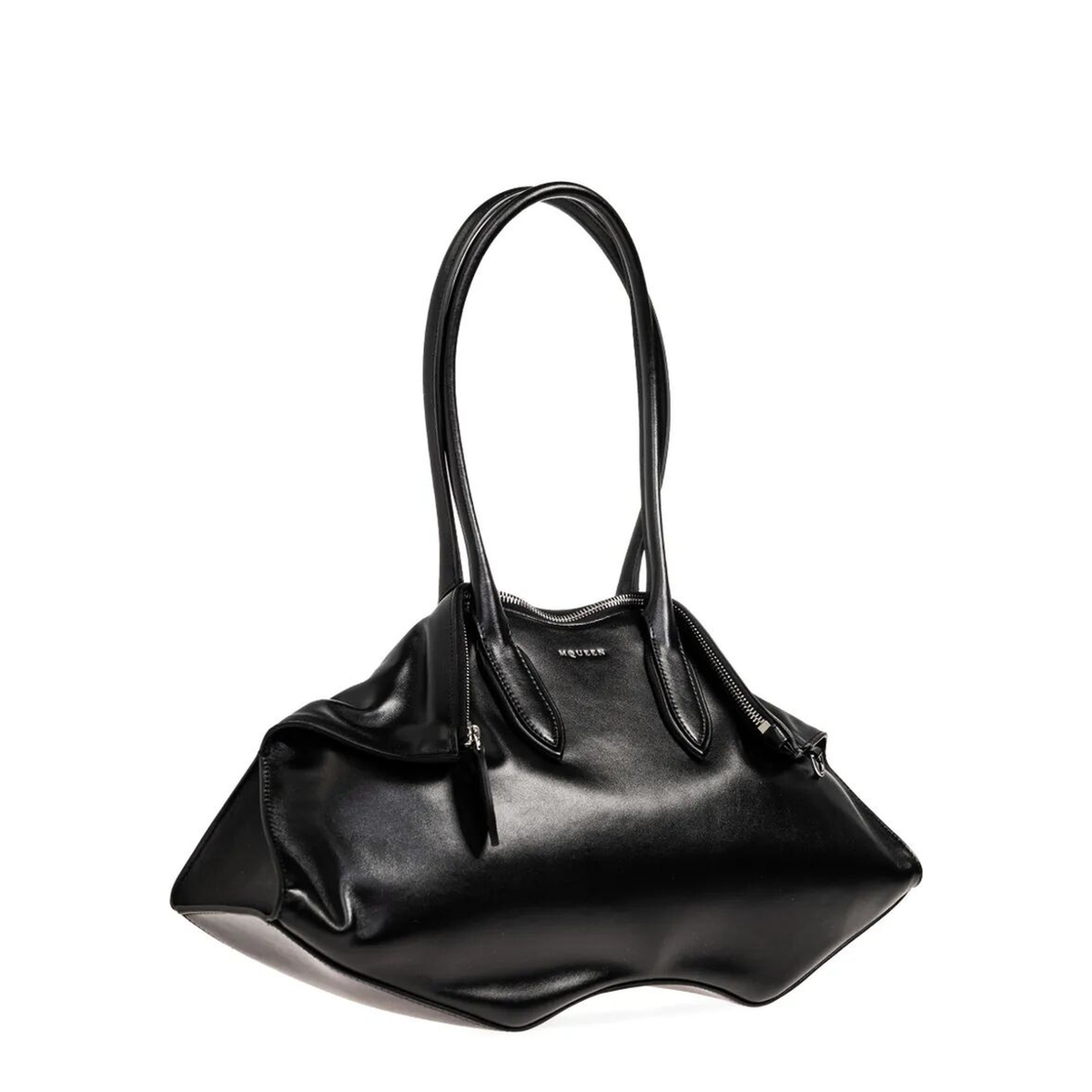 Manta Bag Medium Calf Leather Shoulder Bag - Black