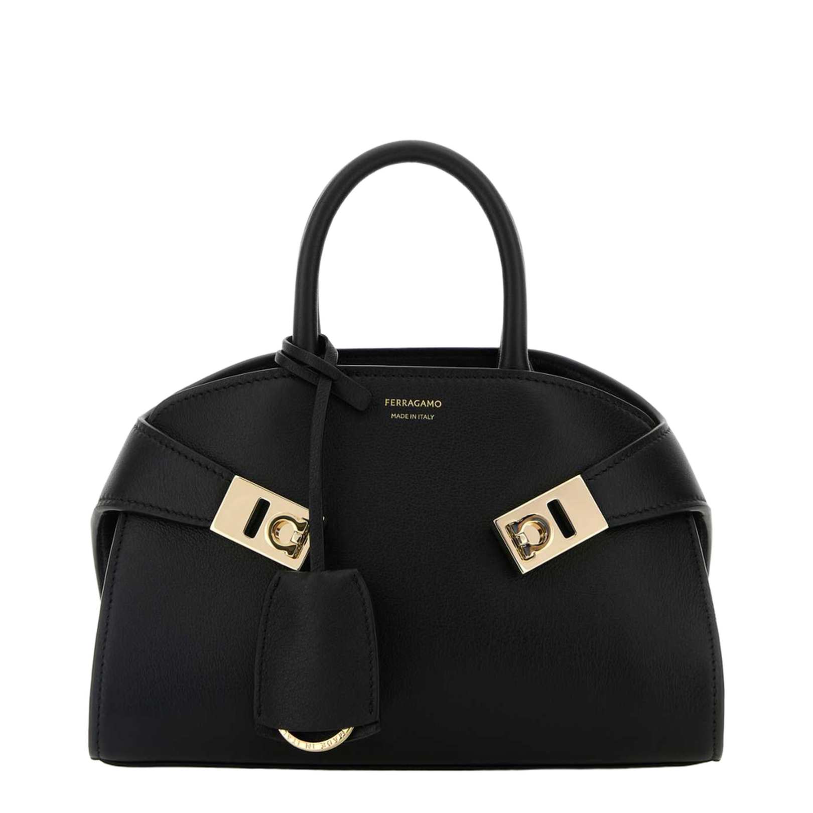 Black Leather Mini Hug Handbag