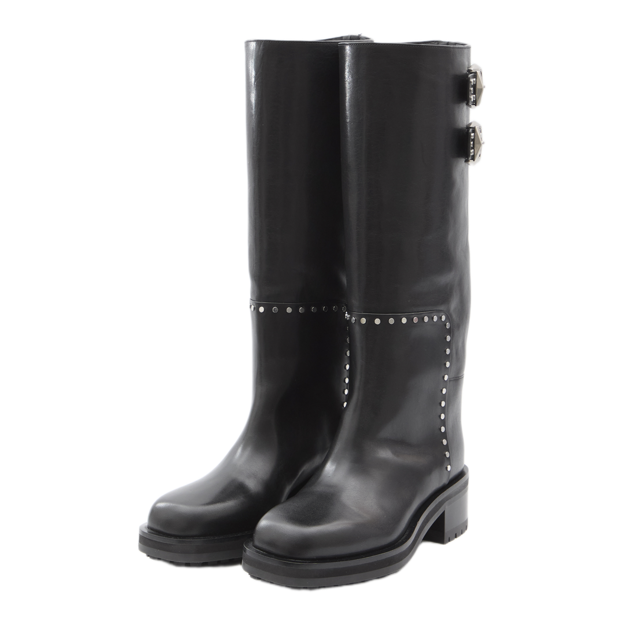 MAYFEYR - Jimmy Choo - Brooklyn Boots Calfskin Leather - BROOKLYNKB50UMJBLACKSILVER