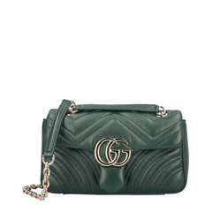 GG Marmont Small Matelassé Chevron Nappa Leather Shoulder Bag - Green