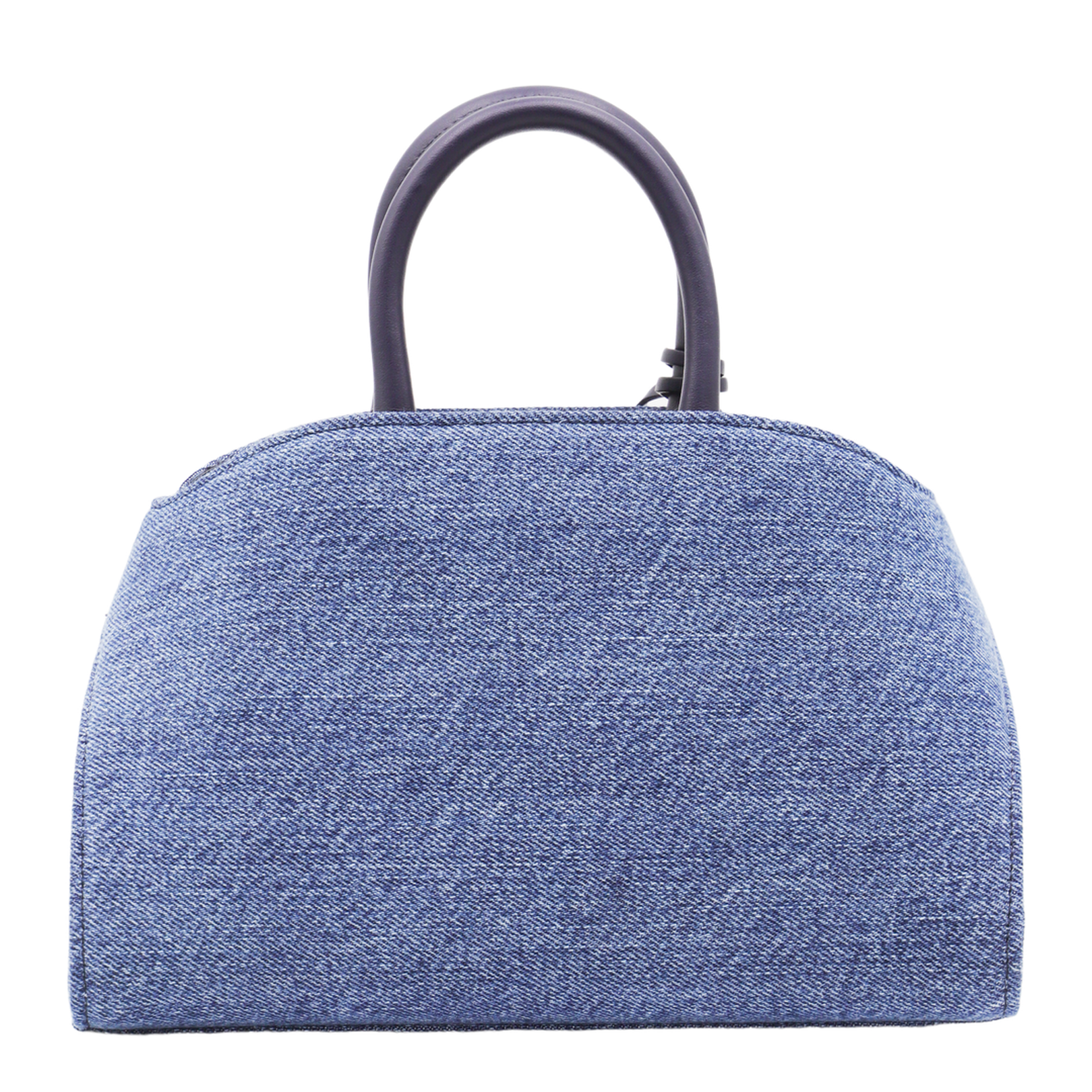 Denim Leather Hug Mini Top Handle Bag