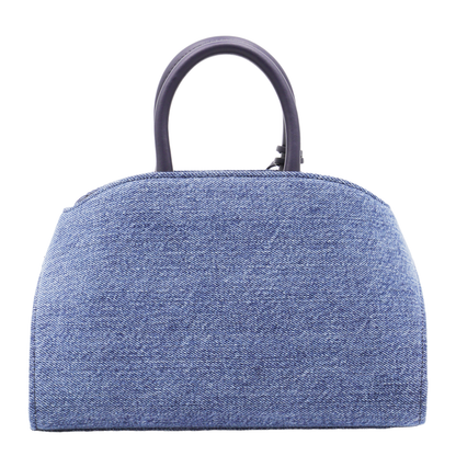 Denim Leather Hug Mini Top Handle Bag