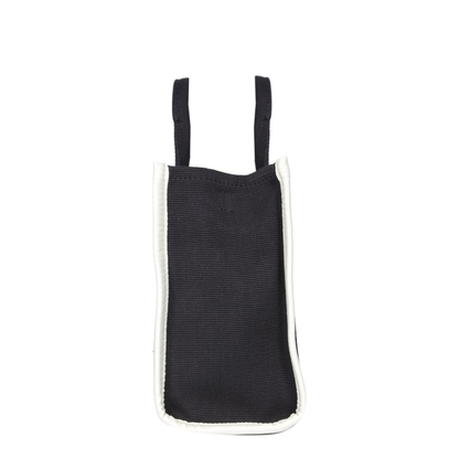 Jacquard Medium Woven Tote Bag - Black