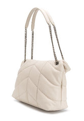 Puffer Medium Shoulder Bag, Silver Hardware